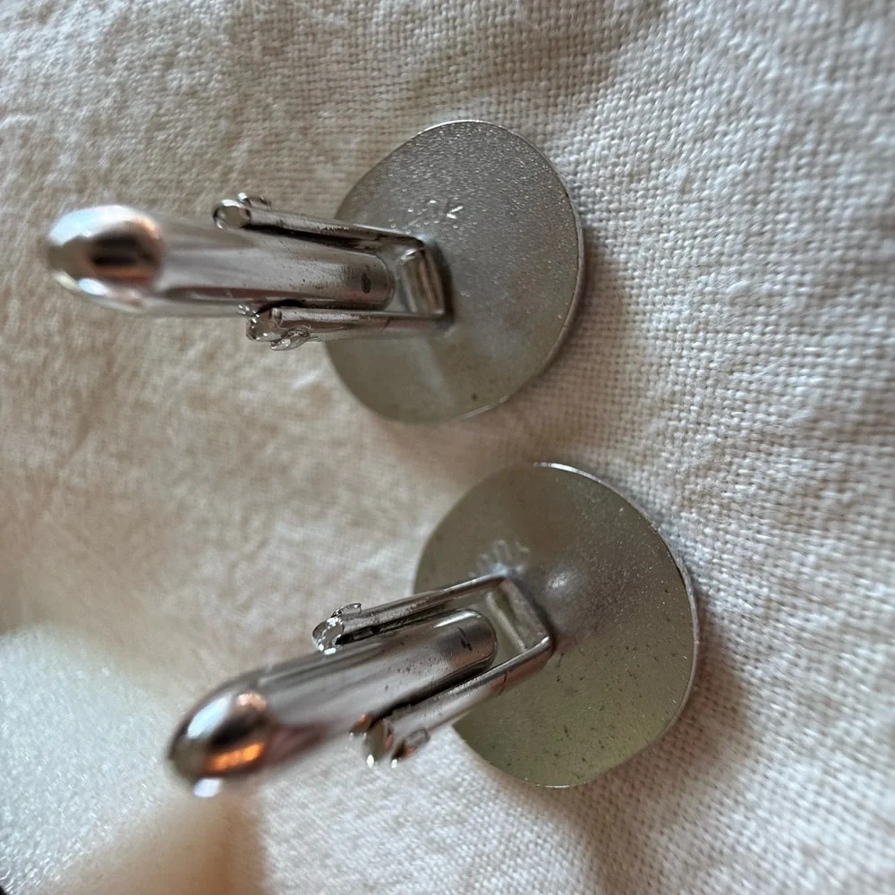 VINTAGE SWANK‎ Silver-TONE CUFFLINKS Signed Estate
